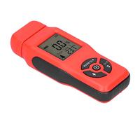 Kikumi Testeur d'humidité Numérique, Analyseur d'humidité du Bois, Portable, LCD, Détecteur du Bois, Accessoires (Rouge)