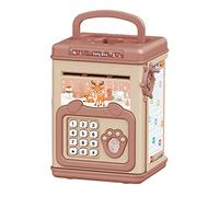 Kikumi Tirelire électronique éducative pour Enfants, Coffre-Fort à Empreintes Digitales, Mot de Passe, Manuel de Dessin animé (Rose)