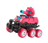 Kikumi Véhicule D'ingénierie à Traction pour Enfants, Jouet de Voiture à Déformation Flexible à 6 Roues avec éjecteur (Rouge)