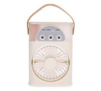 Kikumi Ventilateur de Climatiseur Portable, Mini Refroidisseur D'air Rechargeable par USB, Humidificateur, Veilleuse avec 3 Vitesses, Batterie 4000 MAh, pour la Maison, les Voyages, le