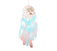 Kikuo Capteur de Reves Crystal Rain, Attrape-rêves arbre de vie avec plumes, faits main Attrape-rêves de style bohème à accrocher au mur, chambre Mobile Decoratif Mariage Cadeau (Rose)
