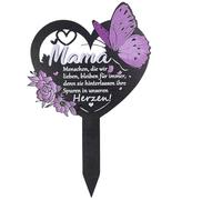 KIKVTER Décoration funéraire en forme de cœur résistant aux intempéries avec gravure Maman, les personnes que nous aimons restent pour toujours, car elles laissent leurs traces dans nos cœurs