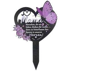 KIKVTER Décoration funéraire en forme de cœur résistant aux intempéries avec gravure Maman, les personnes que nous aimons restent pour toujours, car elles laissent leurs traces dans nos cœurs