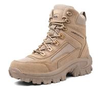 KIKYKUBBLETASW Bottes en Cuir for Homme, Support orthopédique, Anti-Perforation, Travail, imperméable, Anti-entorse, randonnée, résistantes à l'usure(Beige,42)