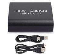 KIKYO Carte de Capture, Carte de Capture Vidéo USB3.0 avec Sortie en Boucle, Carte de Capture HDMI 4K Ultra HD Adaptée pour la Console de Jeu PS4 / PS3 / Xbox One Live Streaming(Noir)