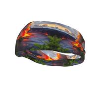 Kilauea Bandeau de sport imprimé volcans pour homme et femme - Pour la course à pied, le yoga, la gym, l'entraînement, le cyclisme