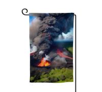 Kilauea Drapeau de bienvenue imprimé volcanique pour cour - Décoration extérieure - Pour jardin et terrasse - 30,5 x 45,7 cm - Plusieurs formes