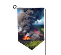 Kilauea Drapeau de bienvenue imprimé volcanique pour cour - Décoration extérieure - Pour jardin et terrasse - 30,5 x 45,7 cm - Plusieurs formes