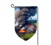 Kilauea Drapeau de bienvenue imprimé volcanique pour cour - Décoration extérieure - Pour jardin et terrasse - 30,5 x 45,7 cm - Plusieurs formes