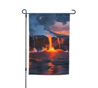 Kilauea Drapeau de jardin imprimé volcan 30,5 x 45,7 cm, bannière double face avec motif vibrant résistant à la décoloration pour porche, terrasse, pelouse et décoration d'intérieur saisonnière