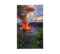 Kilauea Drapeau décoratif d'extérieur imprimé volcans Toutes saisons Motif unilatéral Pour cour, porche, terrasse