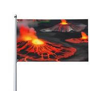 Kilauea Drapeau imprimé volcans 1,5 x 0,9 m, drapeau décoratif unilatéral pour la journée nationale de la culture en plein air