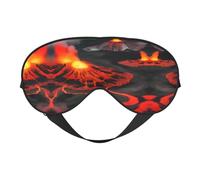 Kilauea Masque doux pour les yeux avec impression volcans, double face pour le sommeil, les voyages, le yoga, sangle réglable, bloque la lumière