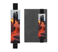 Kilauea Porte-stylo en cuir avec bande élastique pour carnet de notes Rouge vif de Kilauea Volcano Pen Sleeve Pouch réglable Journal Pen Case Bookmark Convient pour ordinateurs portables de 20,3 cm à