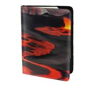 Kilauea Portefeuille de voyage en cuir avec imprimé volcans pour passeport familial pour homme et femme, noir, One Size