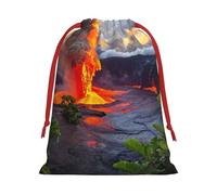 Kilauea Sac cadeau réutilisable avec cordon de serrage Motif volcans