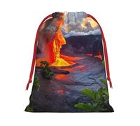 Kilauea Sac cadeau réutilisable avec cordon de serrage Motif volcans
