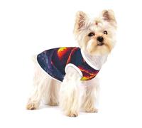 Kilauea T-shirt imprimé volcan pour petits chiens, chemise tendance respirante sans manches pour petits chiens
