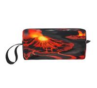 Kilauea Trousse de maquillage avec imprimé volcans, durable, sac de voyage, cadeau essentiel pour homme et femme, blanc, Taille unique