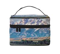 Kilauea Trousse de maquillage pour homme et femme Motif volcan Grande ouverture portable avec poignée, Parc national du Grand Teton., Taille unique, Trousse de maquillage