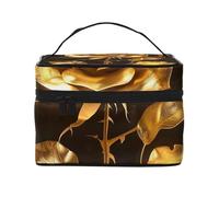 Kilauea Trousse de maquillage pour homme et femme Motif volcan Grande ouverture portable avec poignée, Or rose., Taille unique, Trousse de maquillage