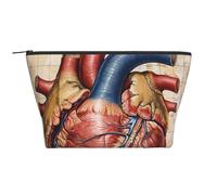 Kilauea Trousse de maquillage trapézoïdale avec rembourrage en mousse pour salle de sport, bureau et week-end, Tableau anatomique en forme de cœur, Taille unique, Trousse de maquillage