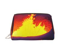 Kilauea Trousse de toilette de voyage en cuir avec imprimé volcan pour femme
