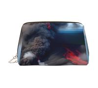 Kilauea Trousse de toilette de voyage en cuir avec imprimé volcan pour femme