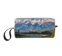 Kilauea Trousse de toilette de voyage pour femme avec poignée et fermeture éclair Motif volcan, Parc national du Grand Teton., Taille unique, Trousse de maquillage