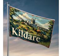 Kildare Accessoires de bar d'extérieur : un voyage intemporel à travers l'histoire et la nature, drapeau de bienvenue pour jardin, décoration de grotte (30 x 45 cm)