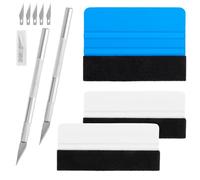 KILDOWS 10 Pièces Kit Covering Outils de Film, Outils Teinté pour Fenêtre de Voiture Vinyle avec Raclette en Feutre Couteau de Cutter et Lames pour Film Teinté Voiture Film Protecteur Meuble