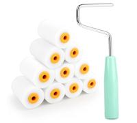 KILDOWS 11 Pièces Rouleau Peinture Kit, 5.7cm Mini Rouleau de Peinture Petit Rouleaux à Peinture en Mousse avec Poignée Kit Peinture Mur Rouleaux de Rechange pour Décoration Murale Plafond