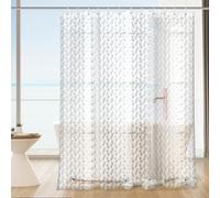 KILDOWS Rideau de Douche Anti Moisissure 180 X 200 cm，3D Transparent EVA Rideaux de Douche Lavable avec 12 Crochetspour Baignoire, Salle de Bain-Séchage Rapide-Transparent， Imperméable et Léger