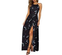 KILIG Robe d'été Femme Longue Robe Maxi Dos Nu Robe d'été élégante Robe de soirée d'invité de Mariage Fente Tenue décontractée
