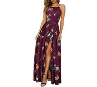 KILIG Robe d'été Femme Longue Robe Maxi Dos Nu Robe d'été élégante Robe de soirée d'invité de Mariage Fente Tenue décontractée