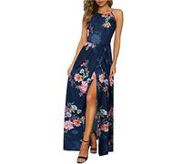 KILIG Robe d'été Femme Longue Robe Maxi Dos Nu Robe d'été élégante Robe de soirée d'invité de Mariage Fente Tenue décontractée