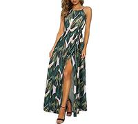 KILIG Robe d'été Femme Longue Robe Maxi Dos Nu Robe d'été élégante Robe de soirée d'invité de Mariage Fente Tenue décontractée