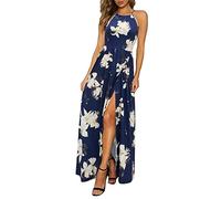 KILIG Robe d'été Femme Longue Robe Maxi Dos Nu Robe d'été élégante Robe de soirée d'invité de Mariage Fente Tenue décontractée
