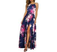 KILIG Robe d'été Femme Longue Robe Maxi Dos Nu Robe d'été élégante Robe de soirée d'invité de Mariage Fente Tenue décontractée