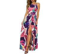 KILIG Robe d'été Femme Longue Robe Maxi Dos Nu Robe d'été élégante Robe de soirée d'invité de Mariage Fente Tenue décontractée