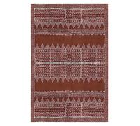 Kilim Rug Dhurrie Tapis de sol d'intérieur et d'extérieur en coton épais de 0,5 cm d'épaisseur - Lavable à la main - Marron et beige - Tapis à tissage plat pour cuisine, table de chevet, entrée