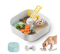 KILIN Gamelles pour chien à alimentation lente avec tapis à lécher, labyrinthe à base de plantes pour aliments secs, humides et crus, amovibles et interactifs pour chiens de petite, moyenne et grande