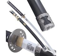 Kill Bill Katana La Mariée en Bois Sabre Beatrix Kiddo Epee Hattori Hanzo - Lame Decoration + Presentoir en Bois Inclus