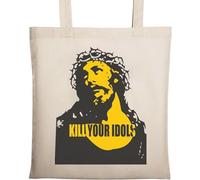 Kill Idols Punk Rock Jesus Your Graphic Art Sac fourre-tout en coton écologique naturel Beige