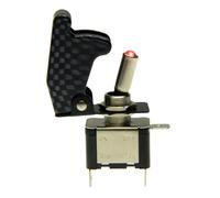 Kill Switch Effet Carbone LED Rouge 20A Voiture Interrupteur à Bascule 12V Interrupteur NOS