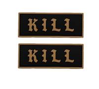 Kill Tactical Morale Patchs rectangulaires 3D en PVC avec crochet au dos - 10 cm x 3,8 cm - Pour sac à dos (boue noire)