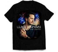 Kill The Lights Black Tee Shirt, Luke Bryan T-Shirt 100% Cotton Black Manches Courtes(X-Large)