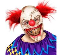 Killer Clown Half Face Mask with Hair -