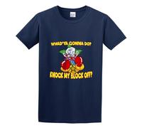 Killer Klowns Whad'Ya Gonna Do? Knock My Block Off? Men's T-Shirt Unisex Navy Men Tees M