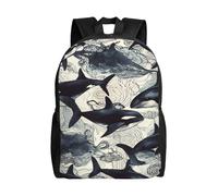 Killer Whale Sac à dos de voyage pour ordinateur portable, imperméable, léger, mignon sac à dos pour femme et homme, sac à dos décontracté